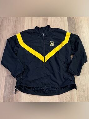 U.S. Army Jacket Men’s Black APFU Windbreaker Full Zip Running Training size XL